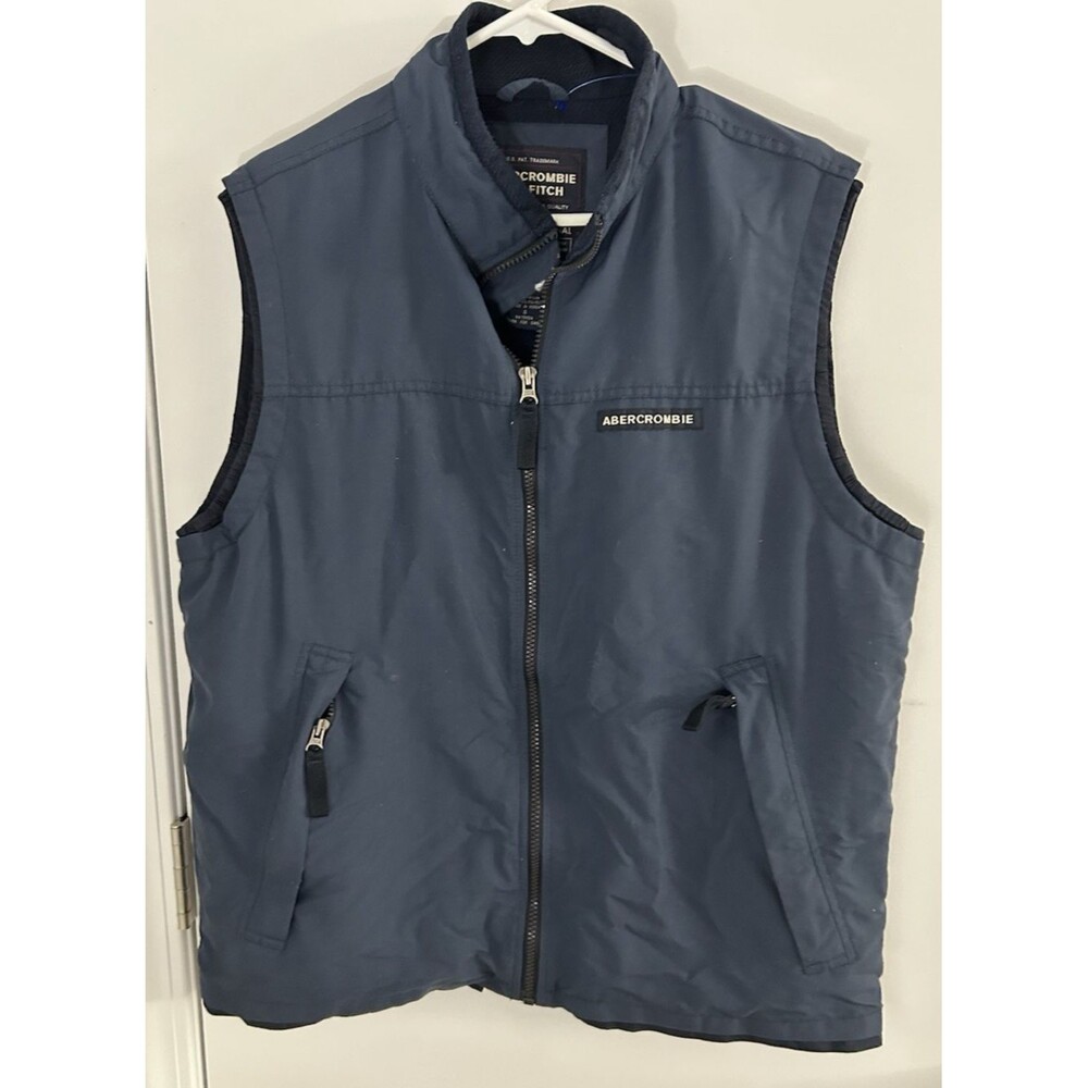 Vintage Abercrombie & Fitch navy Blue Vest Outdoor Men Size small